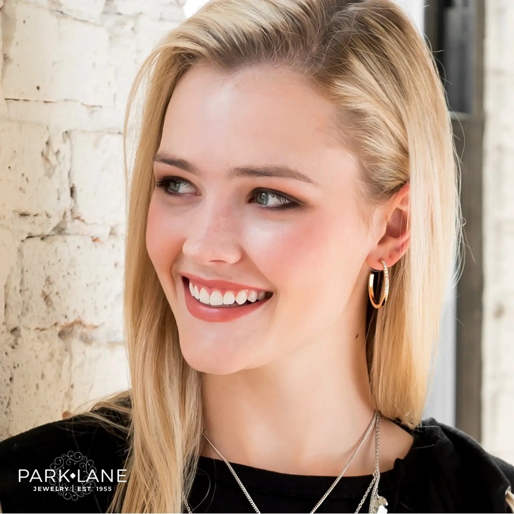 Park Lane Glo Pierced Hoop Earrings - Rose Gold - Picture 2 of 2